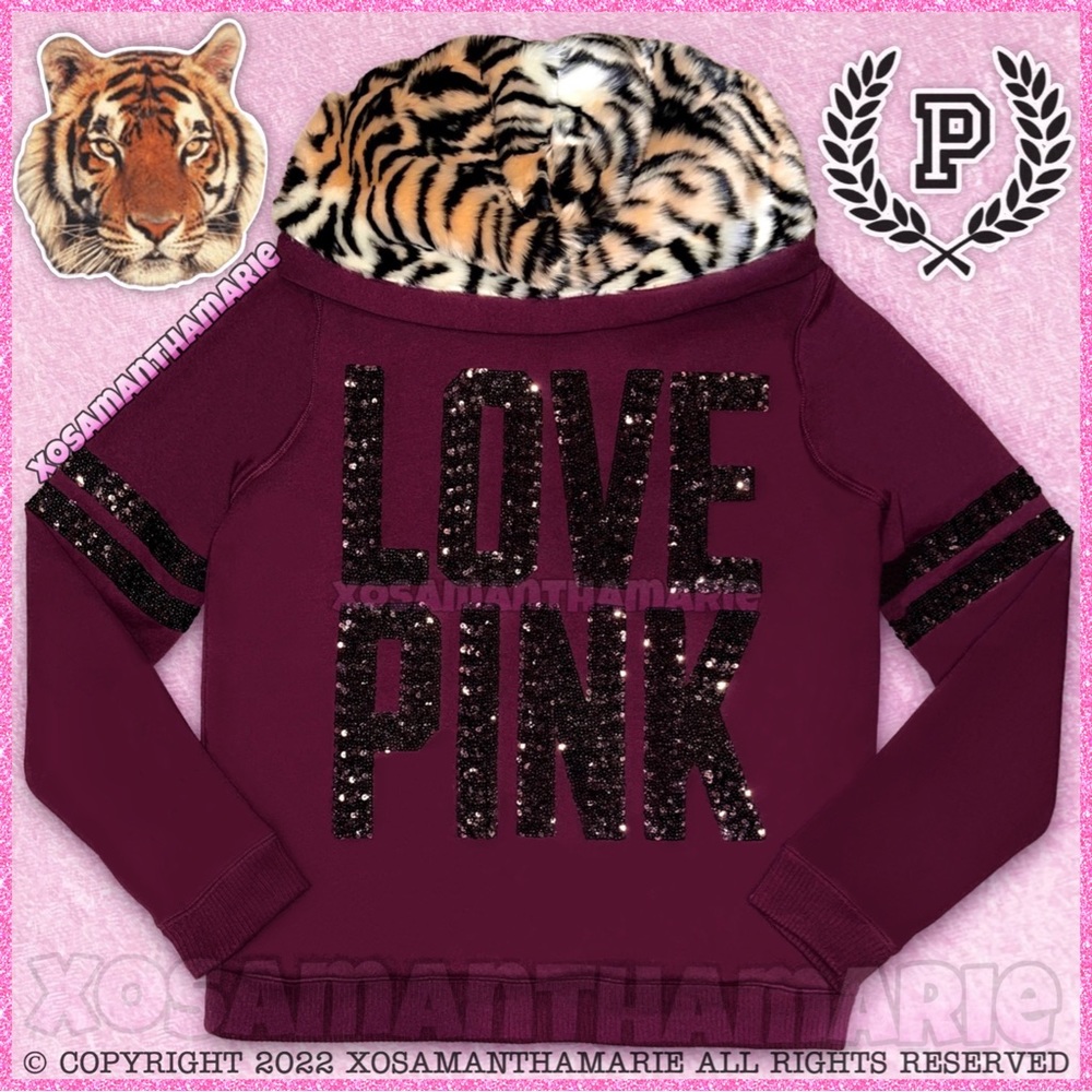 VS PINK Bling Tiger Fur Jacket